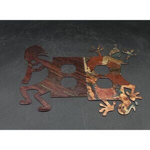 Lazart Gecko & Kokopelli Reversible Metal Switch Cover Plate Southwest READ